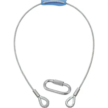 Lanko pro jízdní kolo Eurolite Lanko jistící 6 mm x 1000 mm, až do 35 kg, stříbrné, karabina typ B