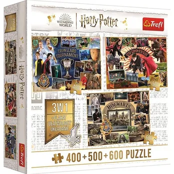 Puzzle Trefl Puzzle Harry Potter Turnaj tří kouzelníků, Famfrpál a Bradavice 400 + 500 + 600 dílků