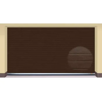 Garážová vrata AMPEL s.r.o. Sekční garážová vrata HNĚDÁ RAL 8014 L 405×235 cm s elektrickým pohonem - Montáž do rodinného domu - 3 500 Kč
