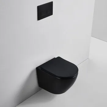 Klozet Aplomo Ferrara Slim Rimless WC závěsné se sedátkem, black