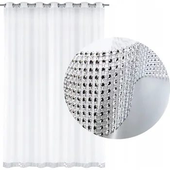 Záclona Jednobarevná záclona GLAMOUR 1 - Bílá - vlastní rozměr Uchycení závěsu: Řasící páska 2, Šířka záclony: Vyberte