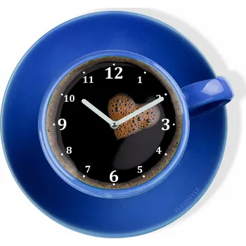 Hodiny Moderní hodiny do kuchyně Modrá šálek
