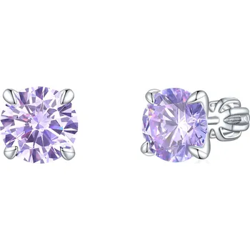 Náušnice Olivie Stříbrné 8mm náušnice PIPPI PURPLE 7973 Ag 925; ≤2,9 g.