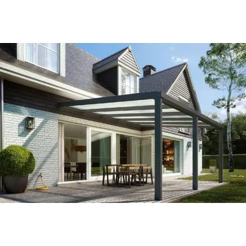 Pergola Hliníková pergola SKYLUX CLIMALUX 4 x 4 m antracit + bronz polykarbonát Varianta: hliníková pergola SKYLUX CLIMALUX 4,0 x 4,0 m antracit + bronz PC LG3756