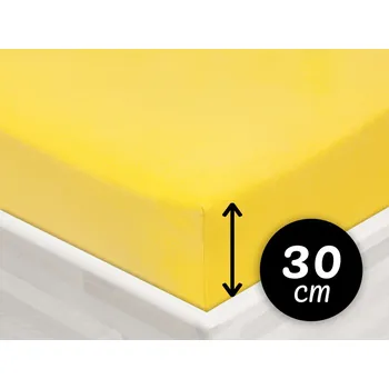 Prostěradlo Jersey napínací prostěradlo na vysokou matraci JR-003 Žluté 180 x 200 - výška 30 cm