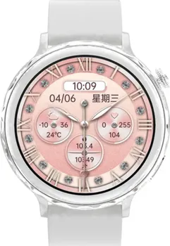 Chytré hodinky Dámské chytré hodinky DW21 bílé silikonové/stříbrné