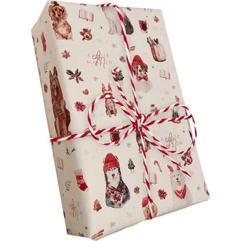 Balící papír Vánoční balící papír pro pejskaře – 4x formát A2