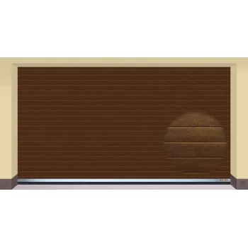 Garážová vrata AMPEL s.r.o. Sekční garážová vrata TMAVÝ DUB L 405×235 cm s elektrickým pohonem - Montáž do rodinného domu - 3 500 Kč