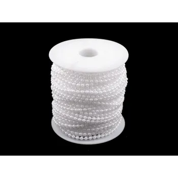 Perlový řetěz Ø3 mm sněhově bílá