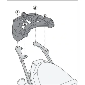 Nosič na motocykl a skútr KAPPA zadní nosič kufru YAMAHA MT 07 700 (14-17) ( bez plotny ) (KAPPA zadní nosič kufru YAMAHA MT 07 700 (14-17) ( bez plotny ))