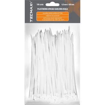 Stahovací páska TECMAXX Stahovací páska bílá 4,8 x 180mm, 100ks
