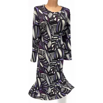 Dámské šaty Teplé šaty DAGMAR, Barva Fialová, Velikost XXXL 54, Materiál 98% Polyester 2% Lycra