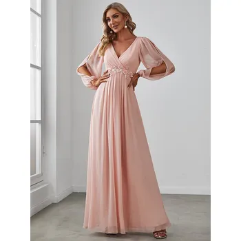 Dámské šaty Ever Pretty luxusní šaty světle růžové 0461 Velikost: 5XL / 50 / 18 / 22