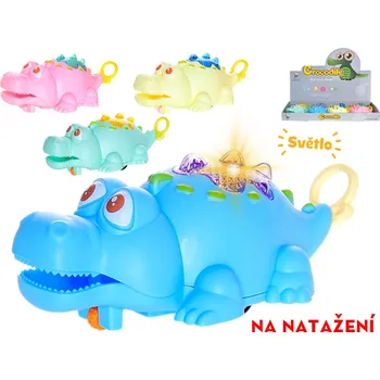 Zahradní nábytek Mikro trading Krokodýl jezdící - na natažení - se světlem - 11 cm