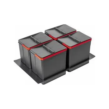 Odpadkový koš GTV Koše pro oddělení AxiSpace, pro šířku zásuvky 800 mm, 4X15L