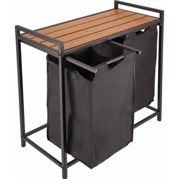 Odpadkový koš Koš na praní dvoukomorový - černý