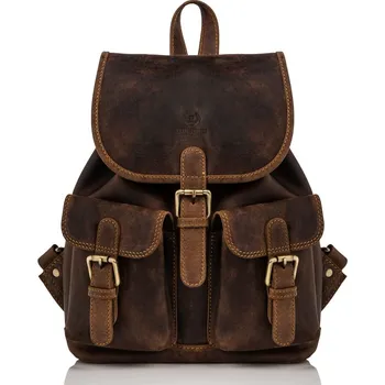 Městský batoh Paolo Peruzzi Dámský kožený módní klasický batoh PAOLO PERUZZI; hnědá