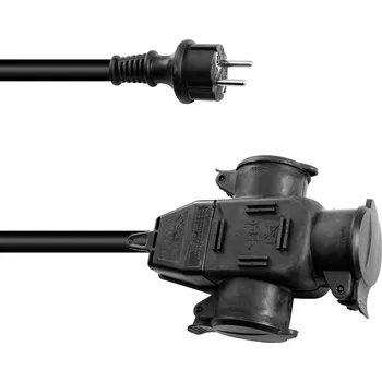 Napájecí kabel Eurolite prodlužovací kabel 3x2,5mm, 5m, 3x zásuvka