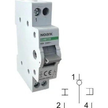 modulární přístroj a rozvaděč Noark 113920 Ex9BT3G 1CO 40A EU Skupinový přepínač (I-0-II), 1CO, 40A (Noark 113920)
