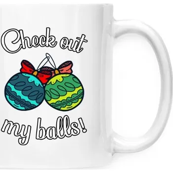 Hrnek malý bílý s potiskem My balls