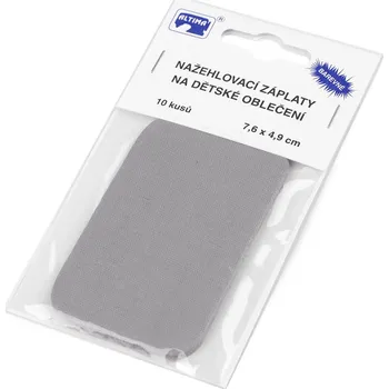 Nažehlovací záplaty 7,6x4,9 cm, barva 7 šedá světlá