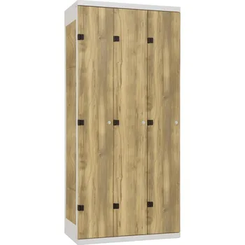 TRITON šatní skříň 3-dveřová kov-lamino T1750, šedá - dub Baroque Gold + doprava zdarma