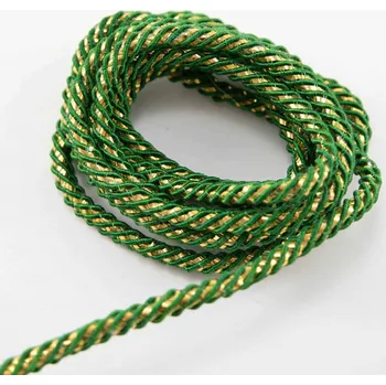 Točená šňůra - zlatozelená - průměr 0,5 cm