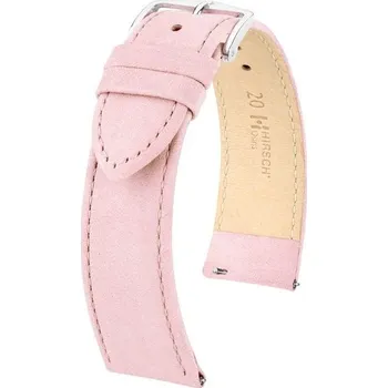 Řemínek na hodinky Řemínek Hirsch Osiris Nubuk - světle růžový - 22 mm - L – Standardní délka (doporučujeme) - 20 mm - Stříbrná + 5 let záruka a dárek ZDARMA