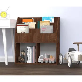 Úložný box vidaXL Dětský regál na časopisy 71 x 30 x 78,5 cm dřevotříska [339522] Barva: hnědý dub