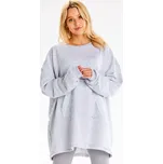 Dámská oversize mikina s dlouhým rukávem M335 Barva: Šedá, Velikost: ONE SIZE
