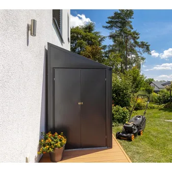 Zahradní domek Plechový zahradní domek Spacemaker 4x10 - Šedá (Rozměr: 124x295x208 cm)