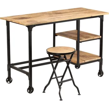 Psací stůl vidaXL Psací stůl se skládací stoličkou masivní mangovník 115x50x76 cm [245261]