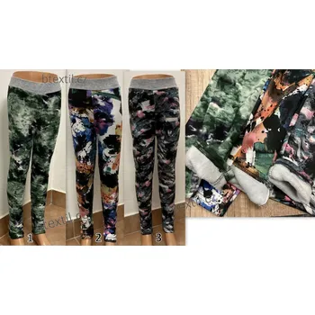 Zateplené legíny barevné oteplené kalhoty