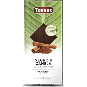 Cukrovinka Torras Hořká čokoláda se stévií a skořicí 125g