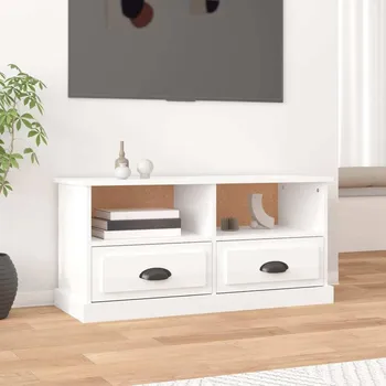 Nábytek vidaXL TV skříňka 93 x 35,5 x 45 cm kompozitní dřevo [816468] Barva: bílá s vysokým leskem