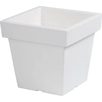 Květináč Hranatý květináč - LOFLY LOW bílý 24 x 24 cm