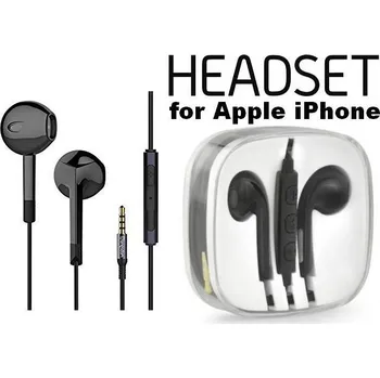 TT-TopTechnology Stereo sluchátka Apple iPhone 6s černá - nahrazují ORIGINÁL