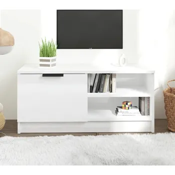 Televizní stolek vidaXL TV skříňka 80 x 35 x 36,5 cm kompozitní dřevo [817117] Barva: bílá s vysokým leskem