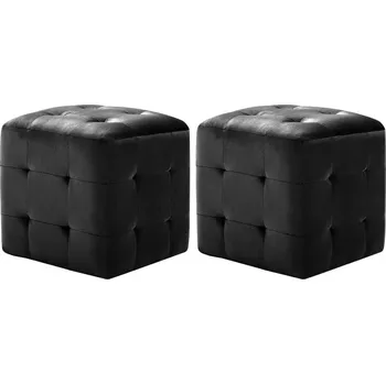 Taburet vidaXL Taburety 2 ks 30 x 30 x 30 cm sametová látka [278385] Barva: Černá