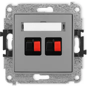 Elektrická zásuvka KARLIK Dvojitá zásuvka pro reproduktory Barva: Matná šedá