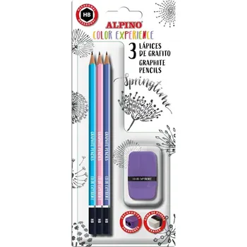 Grafitová tužka Alpino Balení 3 tužek Color Experience HB s gumou a struhadlem