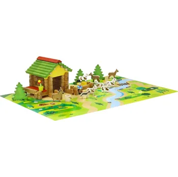 ostatní stavebnice Jeujura Dřevěná stavebnice 65 dílů Salaš