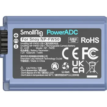 SmallRig 4330 Camera Battery USB-C Rechargable NP-FW50