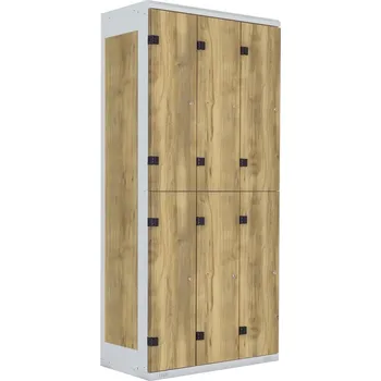 TRITON šatní skříň se 6 boxy kov-lamino T1970, šedá - dub Baroque Gold + doprava zdarma