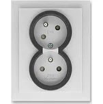 ABB 5513M-C02357 72 Zásuvka dvojnásobná s ochr. kolíky, s clonkami, s natočenou dutinou