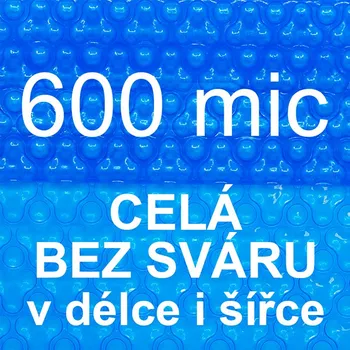 Sparkly POOL Solární plachta - fólie na bazén 600 mic modrá - vzor 3 bubliny - celá bez sváru - Šíře 3m