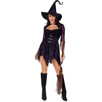 Dámský erotický kostým Leg Avenue Mystical Witch 87156 Black-Purple Velikost M