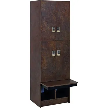 Šatní skříň TRITON Šatní skříňka 4-boxová s lavičkou 1970x600x780 lamino/lamino Provedení lamina:: dub baroque Amber K536 RW, Provedení zámku: Cylindrický zámek Burg - do lamina