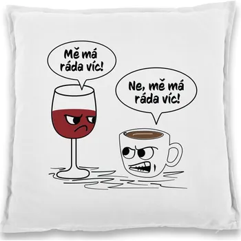Dekorativní polštářek Polštářek Mě má ráda, Barva Bílá, Velikost 40×40 cm, Canvas Bavlněný polštář Bezvatriko.cz 0316