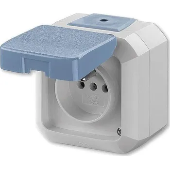 Elektrická zásuvka ABB 5519N-C02510 M Zásuvka jednonásobná s ochranným kolíkem, s víčkem, IP54